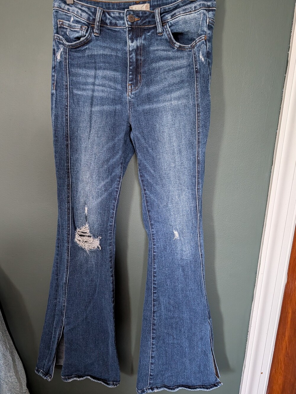 Altar'd State Distressed Blue Flare Jeans 🩵